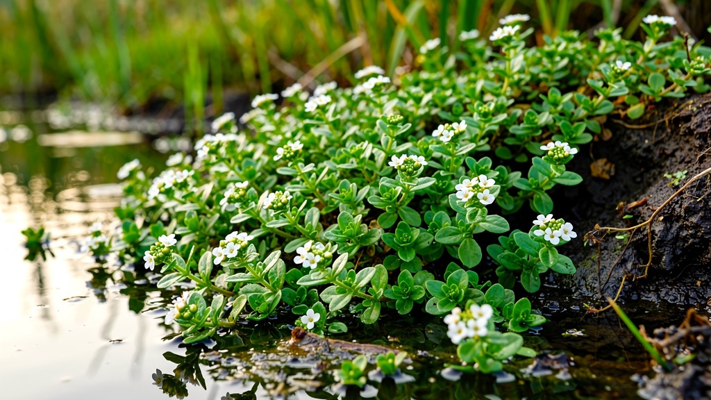 Brahmi growing in a natural pond habitat